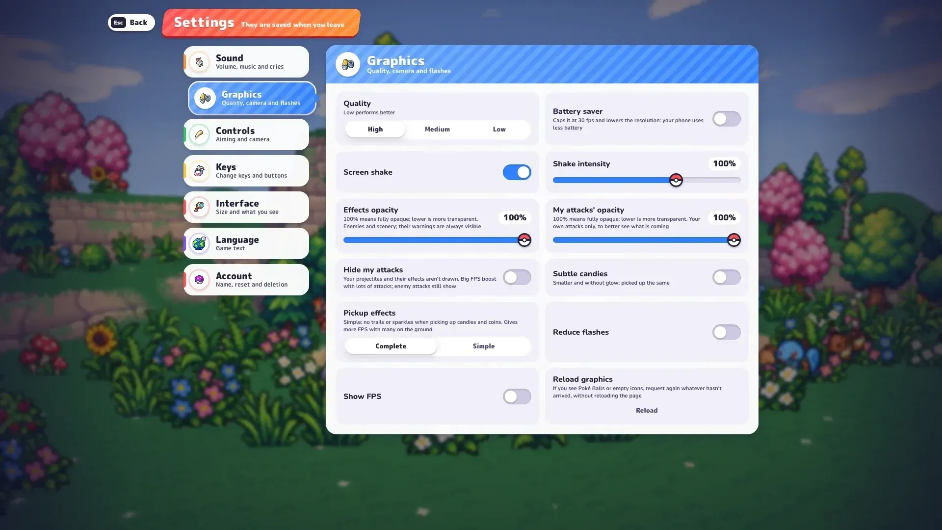 PokeBonk graphics settings